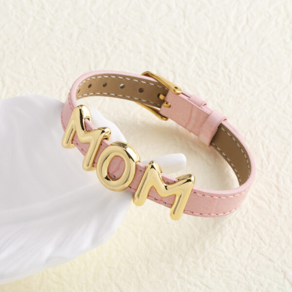 Cowhide Watch Strap Letter Mama Mother's Day Bracelet - Image 4