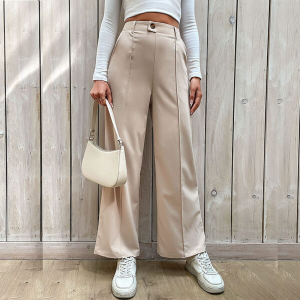 Women's Casual Slacks Splicing Straight-leg Pants - Image 3