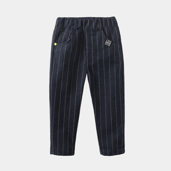 Striped Trousers Boys Kids Kids Elastic Waist Casual Pants - Image 3