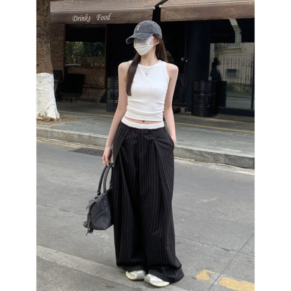 Waist Pleated I-shaped Base Ride Sleeveless Outer Wear Hot Girl Style Vest - Image 9