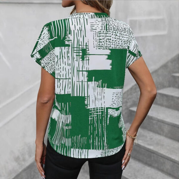 Short Sleeve V-neck Printed Shirt - Image 6