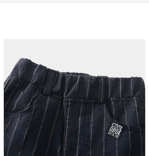 Striped Trousers Boys Kids Kids Elastic Waist Casual Pants - Image 4