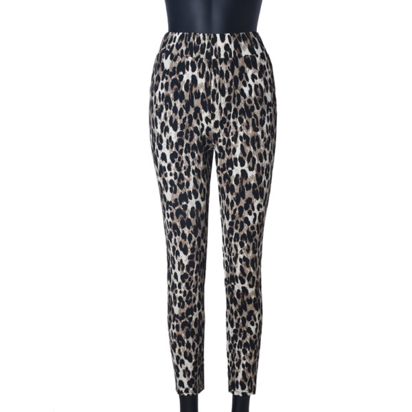 Comfortable High Waist Soft Leopard Print Home Trousers - Image 6
