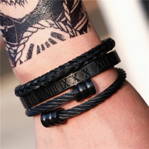 Titanium Steel Bracelet Suit Punk Creative Personality Roman - Image 2