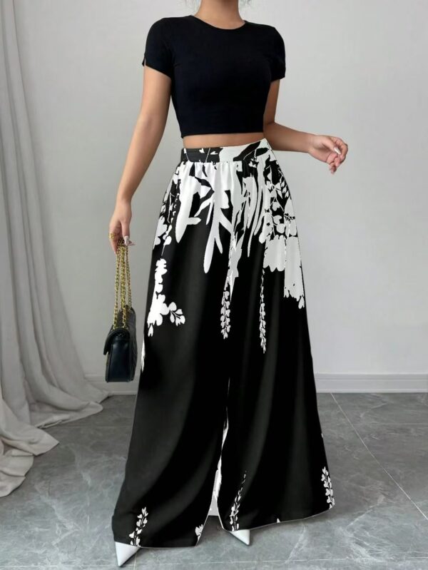 Fashion Printing Lace-up Waist-controlled Slimming Women's Casual Pants - Image 7