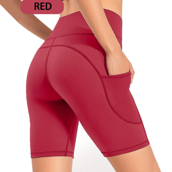 Nude Feel Five Points Yoga Pants Women's Pocket Cycling Pants - Image 5