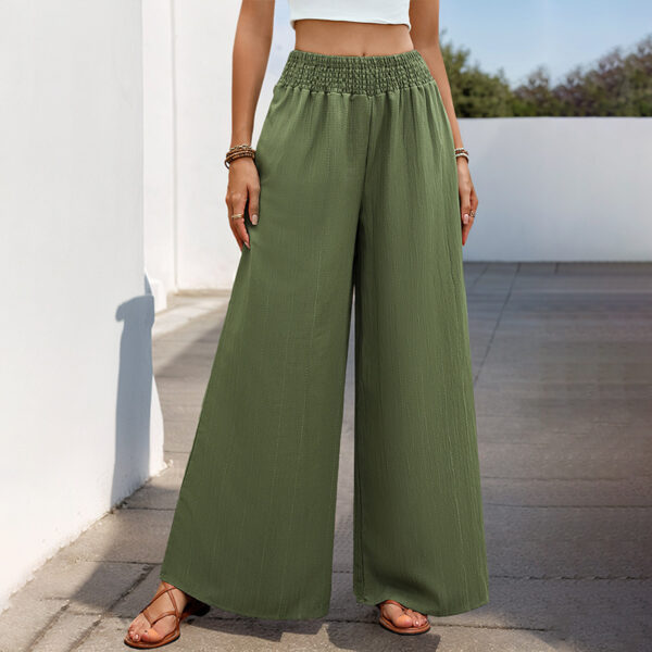 Green Casual Wide-leg Pants For Women - Image 4