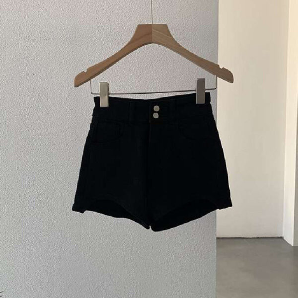 Women's Thin Stretch High Waist Denim Shorts - Image 4