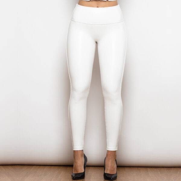 Shascullfites Melody Leather Leggings Scrunch V Shape Leather V Back Sexy Black PU Leather Tights Women High Waist Pants - Image 10