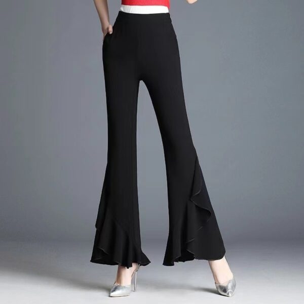 Spring And Summer New High Waist Black Bell-bottoms - Image 5
