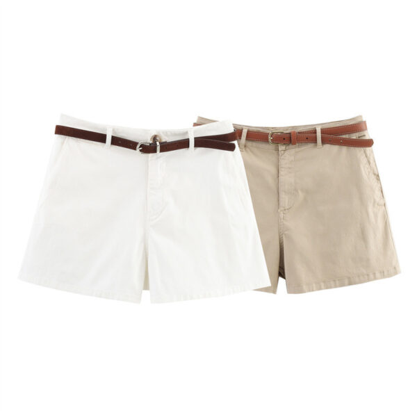 New Summer Design Sense Versatile Belt Casual Shorts - Image 6