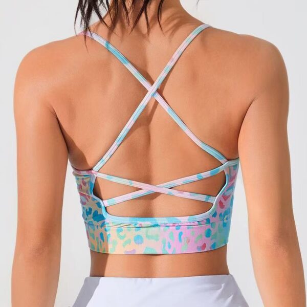Women's Summer New Cross Thin-Strap Floral Print Daily Sports Bra - Image 8