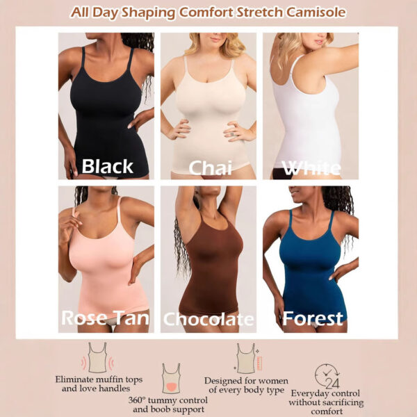 Women's Solid Color Long Sling Slimming Clothes - Image 7