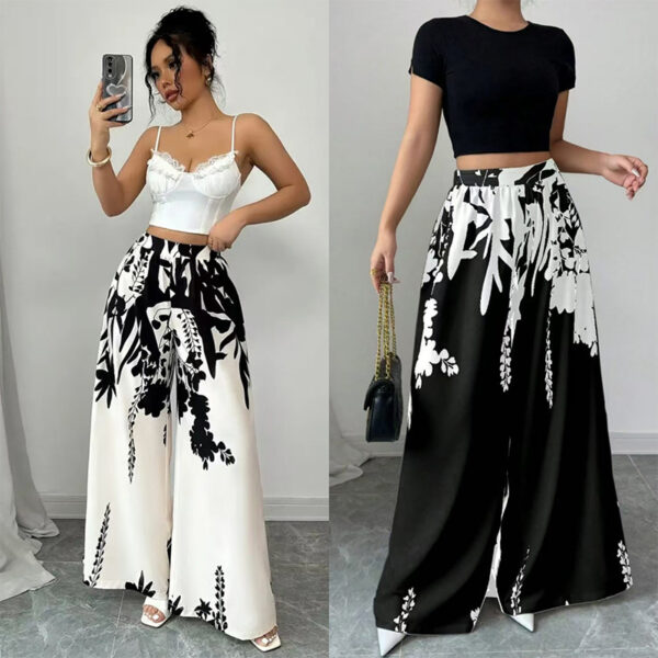 Fashion Printing Lace-up Waist-controlled Slimming Women's Casual Pants - Image 4