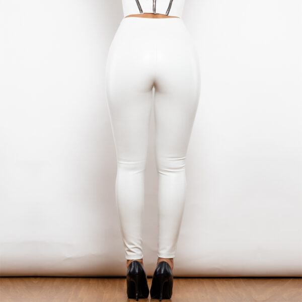Shascullfites Melody Leather Leggings Scrunch V Shape Leather V Back Sexy Black PU Leather Tights Women High Waist Pants - Image 3