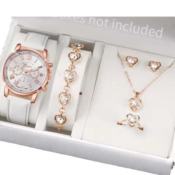 Women's Simple Belt Watch Love Jewelry Gift Suit - Image 4