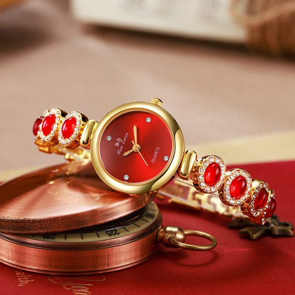 Women's Bracelet Round Dial Diamond Advanced Quartz Watch - Image 5