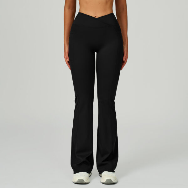 High Waist Nude Feel Bell-bottom Pants Women's Casual Sports Pants - Image 5