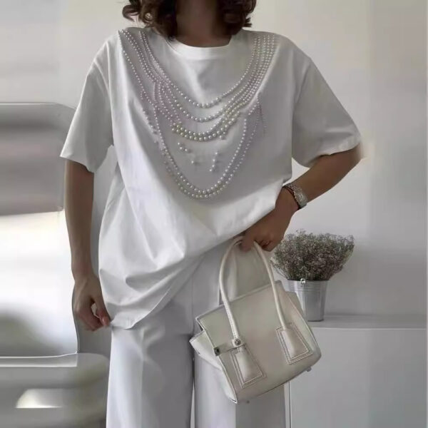 Heavy Industry Beads Pearl All-match Slimming And Fashionable Top - Image 6