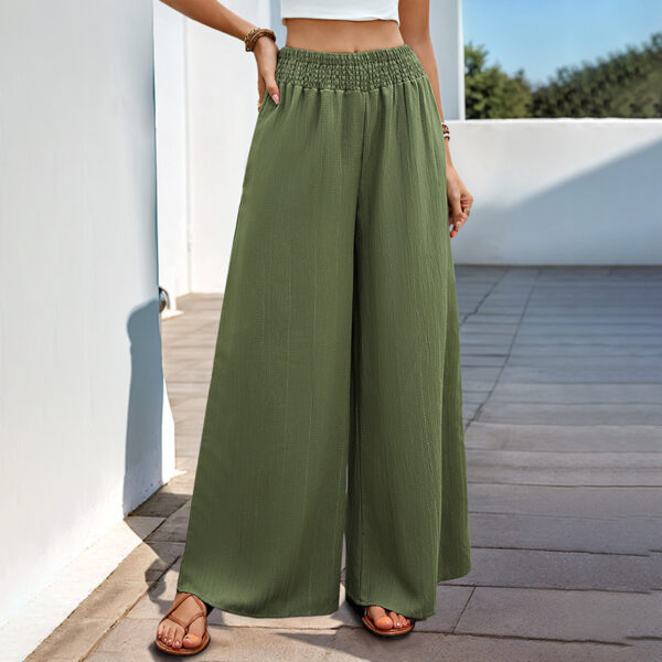 Green Casual Wide-leg Pants For Women - Image 5