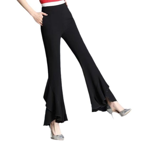 Spring And Summer New High Waist Black Bell-bottoms - Image 2