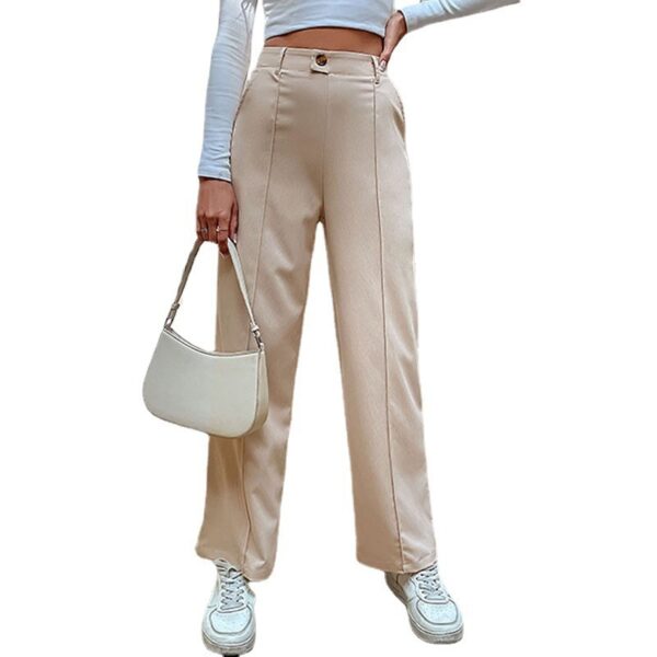 Women's Casual Slacks Splicing Straight-leg Pants - Image 6