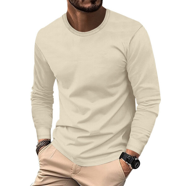 Round Neck Waffle Casual Top For Men - Image 4