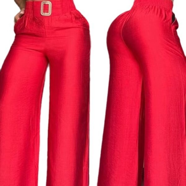 Wide Leg High Waist Loose And Slimming Metal Decorative Speakers Trousers - Image 3