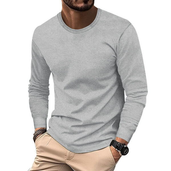 Round Neck Waffle Casual Top For Men - Image 9