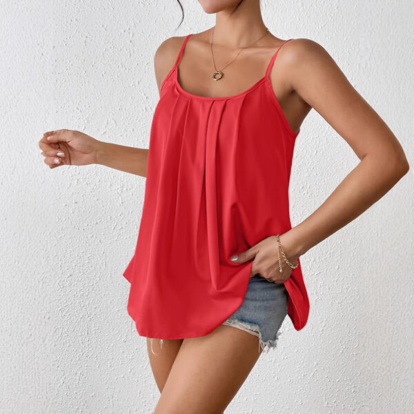 Pleated Camisole All-match Loose Sleeveless Vest Top - Image 3