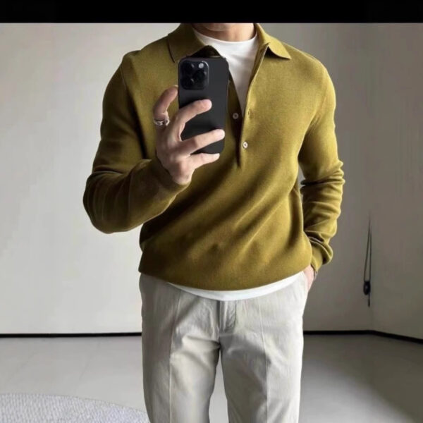 Knitted Long Sleeve Casual Bottoming Shirt - Image 5