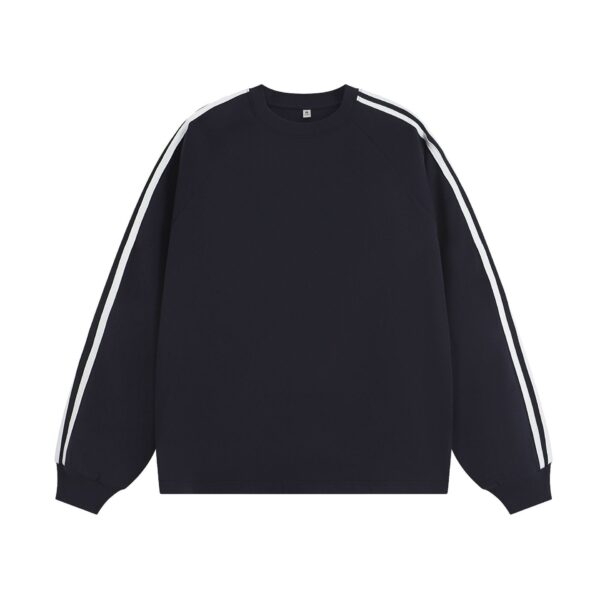American-style Retro Three-bar Long-sleeved T-shirt For Men - Image 5