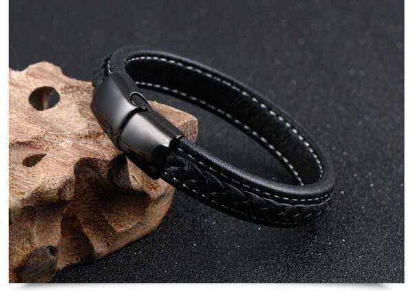 Black titanium steel bracelet - Image 6