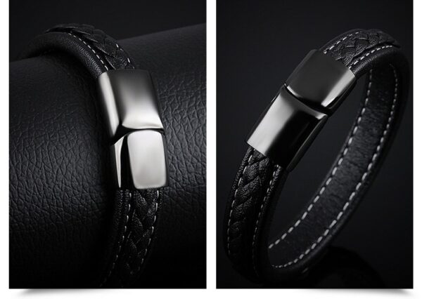Black titanium steel bracelet - Image 5