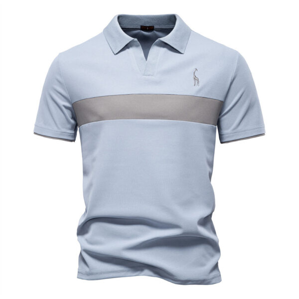 Deer Embroidered POLO Men's Lapel Short-sleeved T-shirt - Image 7