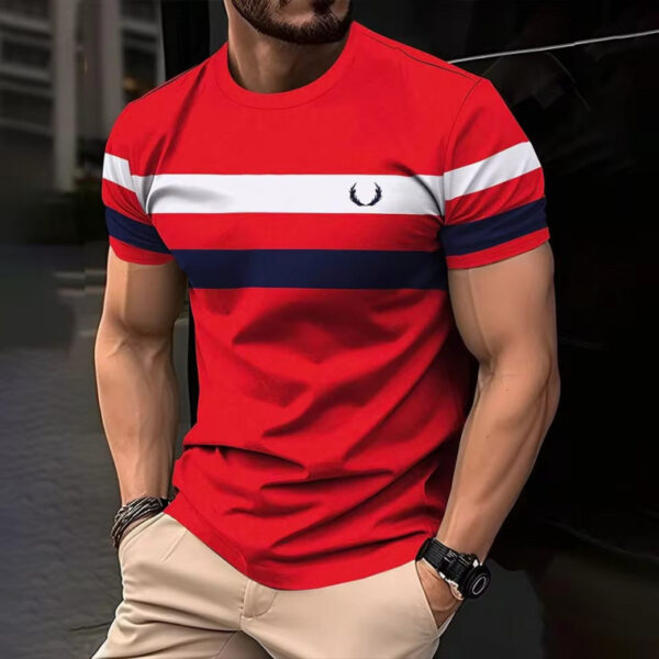 Loose Mesh Breathable Short Sleeve Round Neck T-shirt Simple Men - Image 2