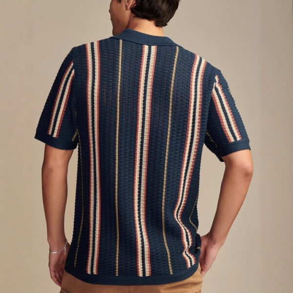 Men's Casual Hollow-out Knitted POLO Cardigan - Image 5
