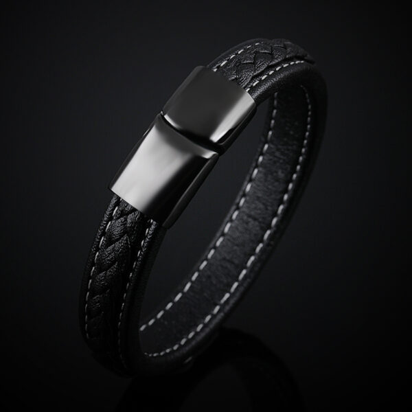 Black titanium steel bracelet - Image 3