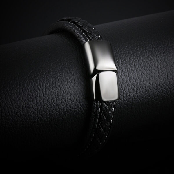 Black titanium steel bracelet - Image 2