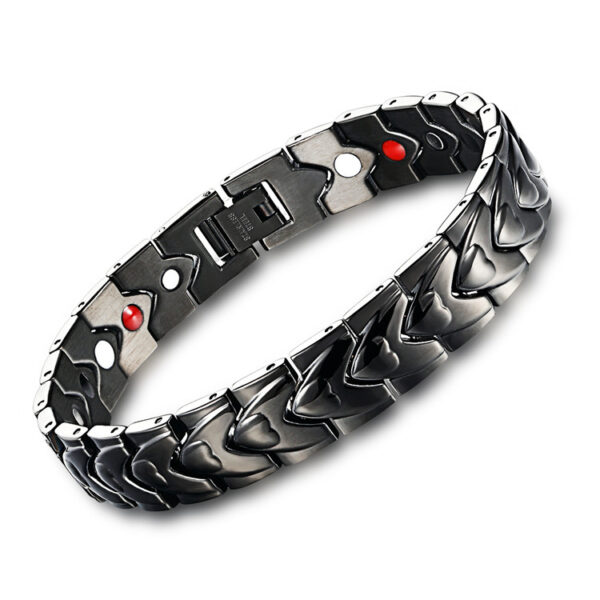 Heart-shaped magnet titanium steel bracelet - Image 2