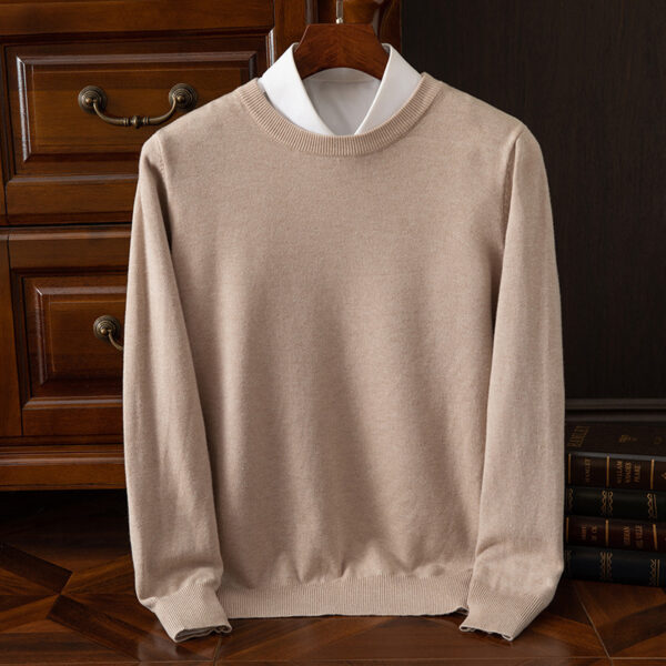 Round Neck Pullover Bottoming Shirt Casual Business Loose Long Sleeve Sweater - Image 6