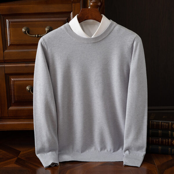 Round Neck Pullover Bottoming Shirt Casual Business Loose Long Sleeve Sweater - Image 10