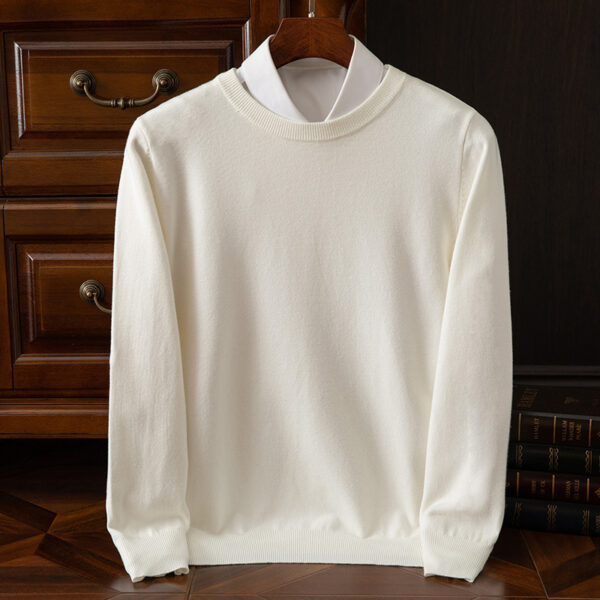Round Neck Pullover Bottoming Shirt Casual Business Loose Long Sleeve Sweater - Image 5