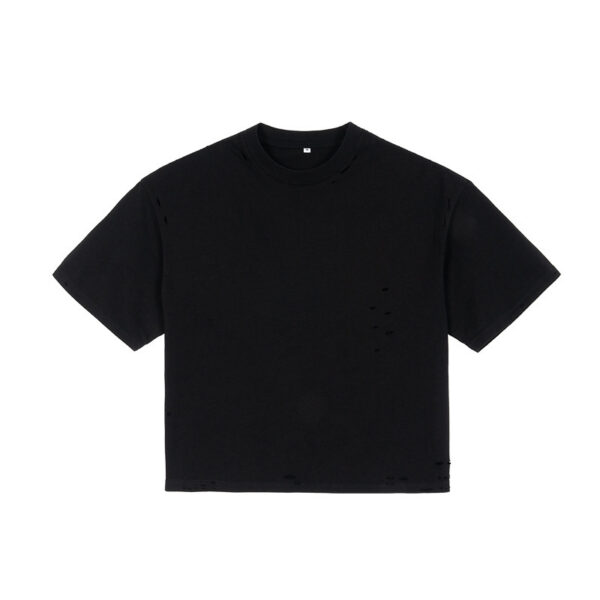 Men's Retro Worn Pure Color Cotton Short Sleeve - Image 5