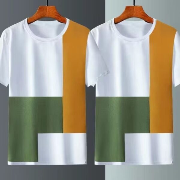 Summer Ice Silk Short Sleeve T-shirt Men - Image 2