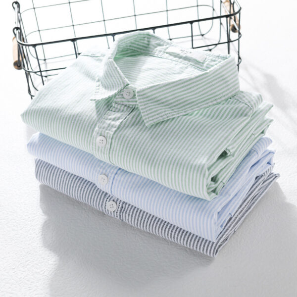 Summer Menswear Striped Minimalist Short Sleeve Shirt - Image 4