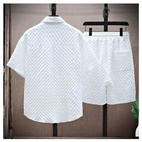 Youth Summer Suit Men's Loose Casual Shirt Short-sleeved Shorts - Image 5