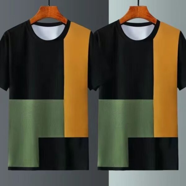 Summer Ice Silk Short Sleeve T-shirt Men - Image 4