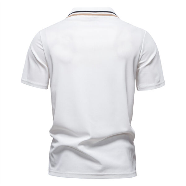 Short-sleeved Polo Shirt Striped Lapel Business Casual Top Men - Image 6
