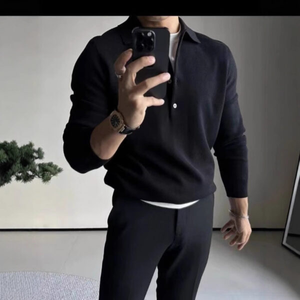 Knitted Long Sleeve Casual Bottoming Shirt - Image 2